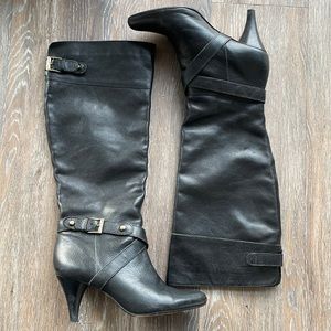 Steven by Steve Madden Amityy Black Leather Boots
